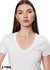 T-shirt coton col V Blanc - Guess Femme