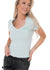 T-shirt coton col V Vert - Guess Femme
