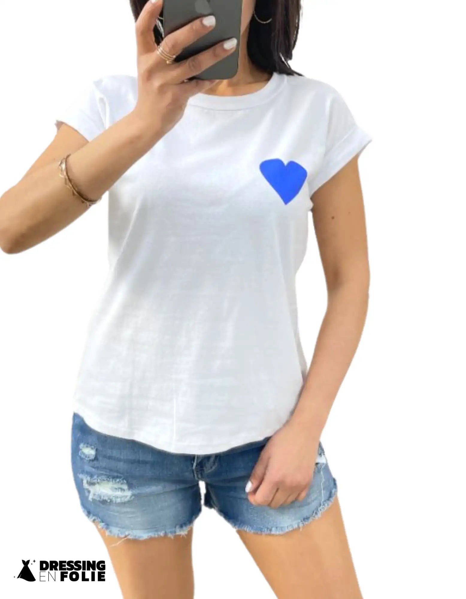 tee-shirt cœur bleu