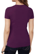 T-shirt coton uni Violet - Guess Femme - de dos