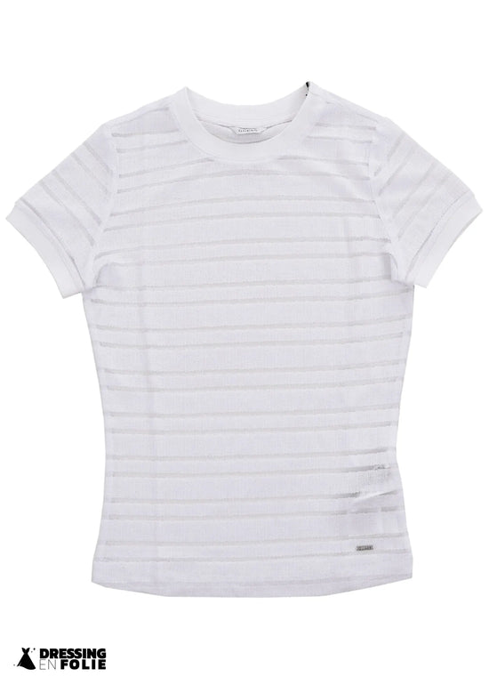 T-shirt ajouré Blanc - Guess Femme