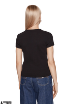 T-shirt côtelé à logo patché - Tommy Jeans