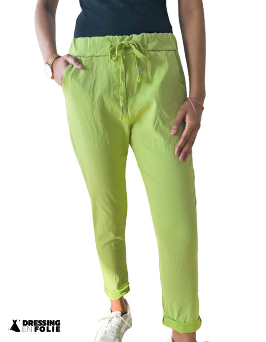 Pantalon magique vert pomme
