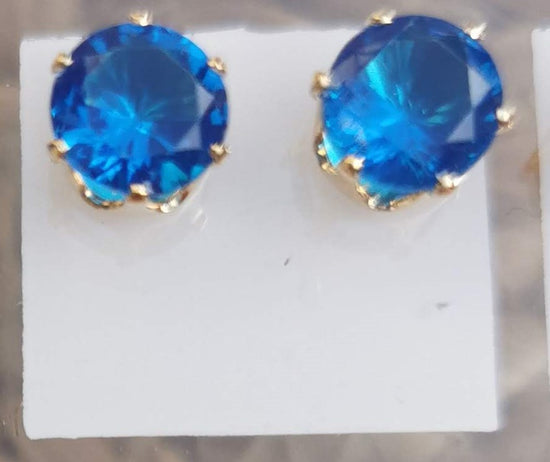Boucles d'oreilles diamants bleu