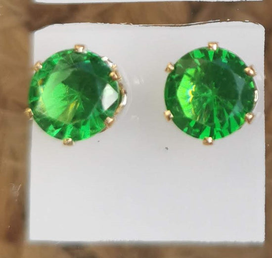 Boucles d'oreilles diamants vert